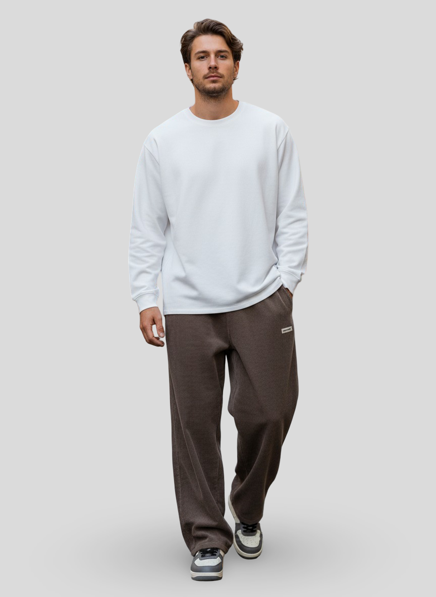 Lucas | Wijde Ribfluweel Broek