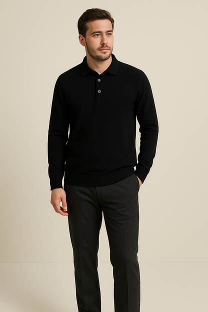 Premium longsleeve poloshirt