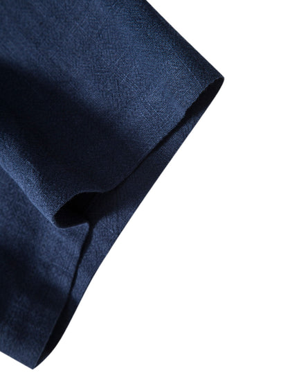 Linnen Rayon Mix Knop-Up Shirt