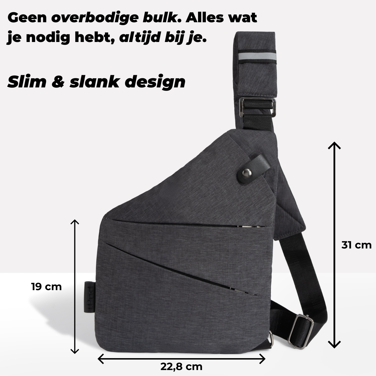 waterdichte anti-diefstal crossbody tas met verborgen ritsen, snijbestendig materiaal en RFID-bescherming