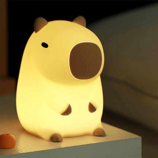 Zachte siliconen Capybara nachtlamp en knuffel – squishy oplaadbaar nachtlampje voor kinderkamer