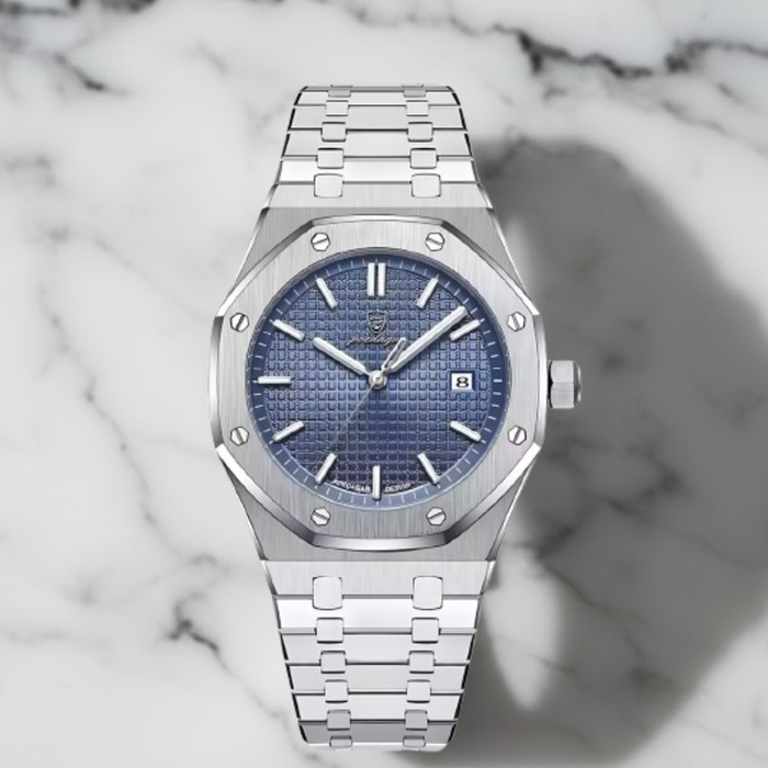 KingRoyal Luxe Herenhorloge - Zwaar RVS Horloge met Achthoekige Kast