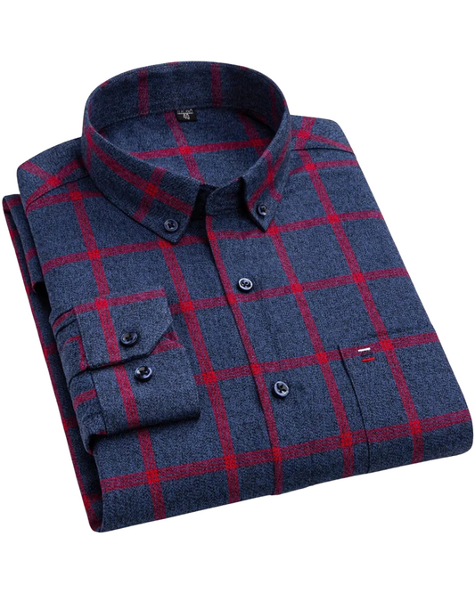 Vooraanzicht van een rood Evert Heren T-shirt, gemaakt van zacht katoen met een klassieke ronde hals.