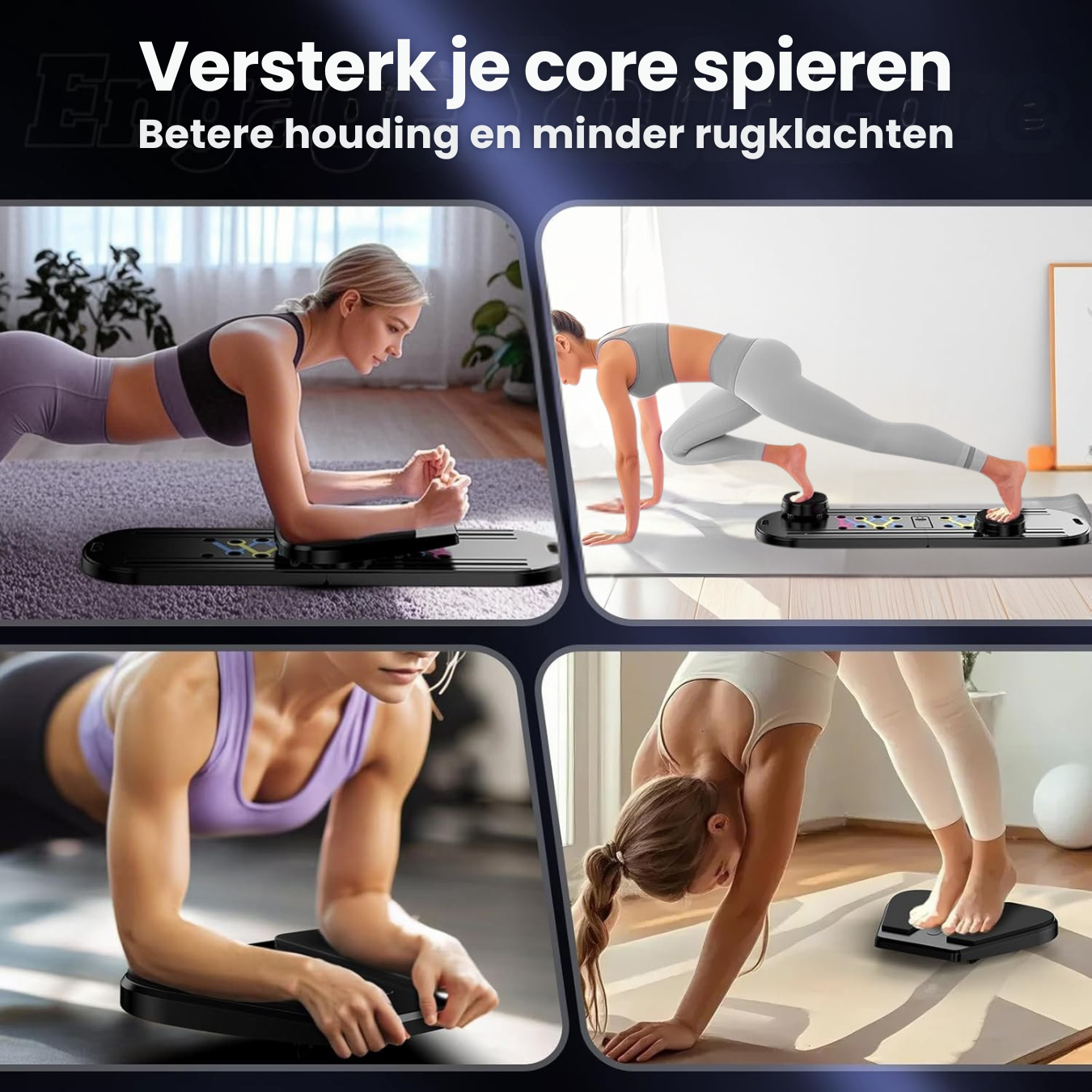 Draagbaar Pilates board voor thuis workouts – multifunctioneel fitnessbord voor core stability en krachttraining