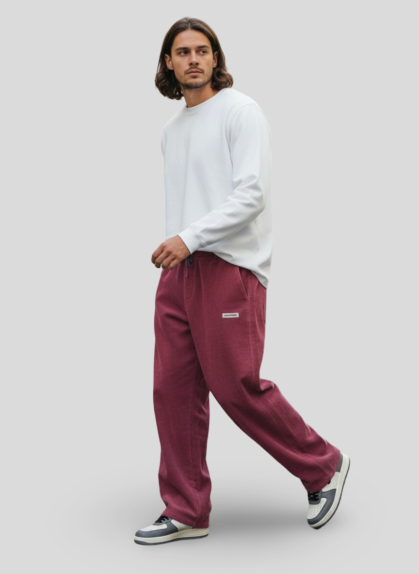 Lucas | Wijde Ribfluweel Broek