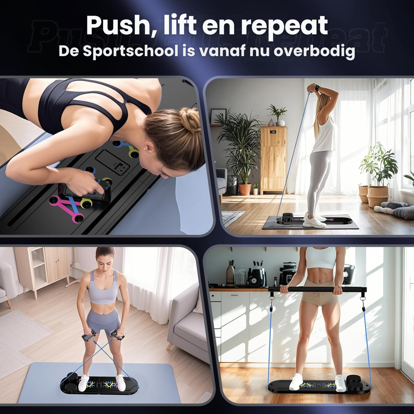 Draagbaar Pilates board voor thuis workouts – multifunctioneel fitnessbord voor core stability en krachttraining