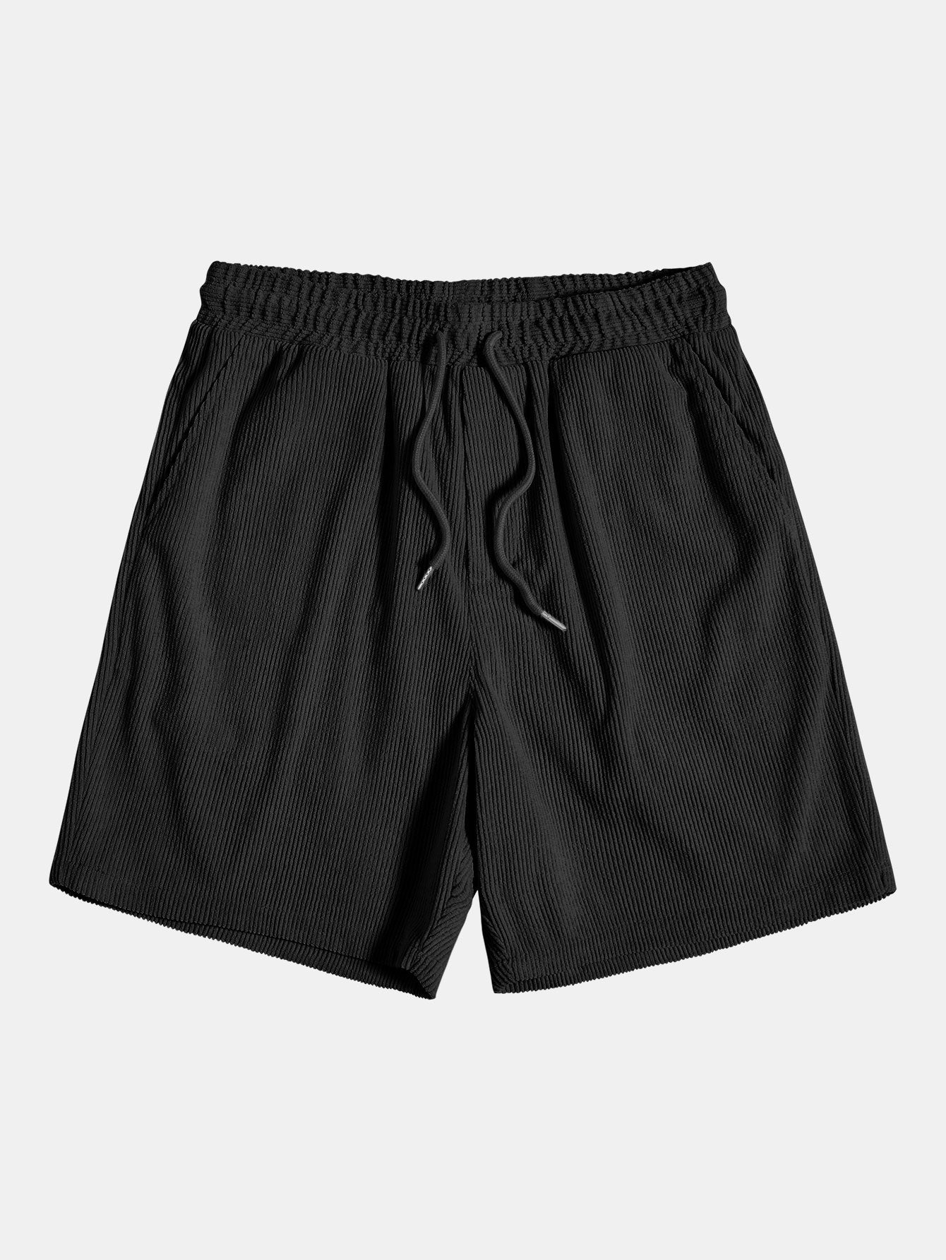Korte Mouwen Corduroy Overhemd met Knopen & Shorts