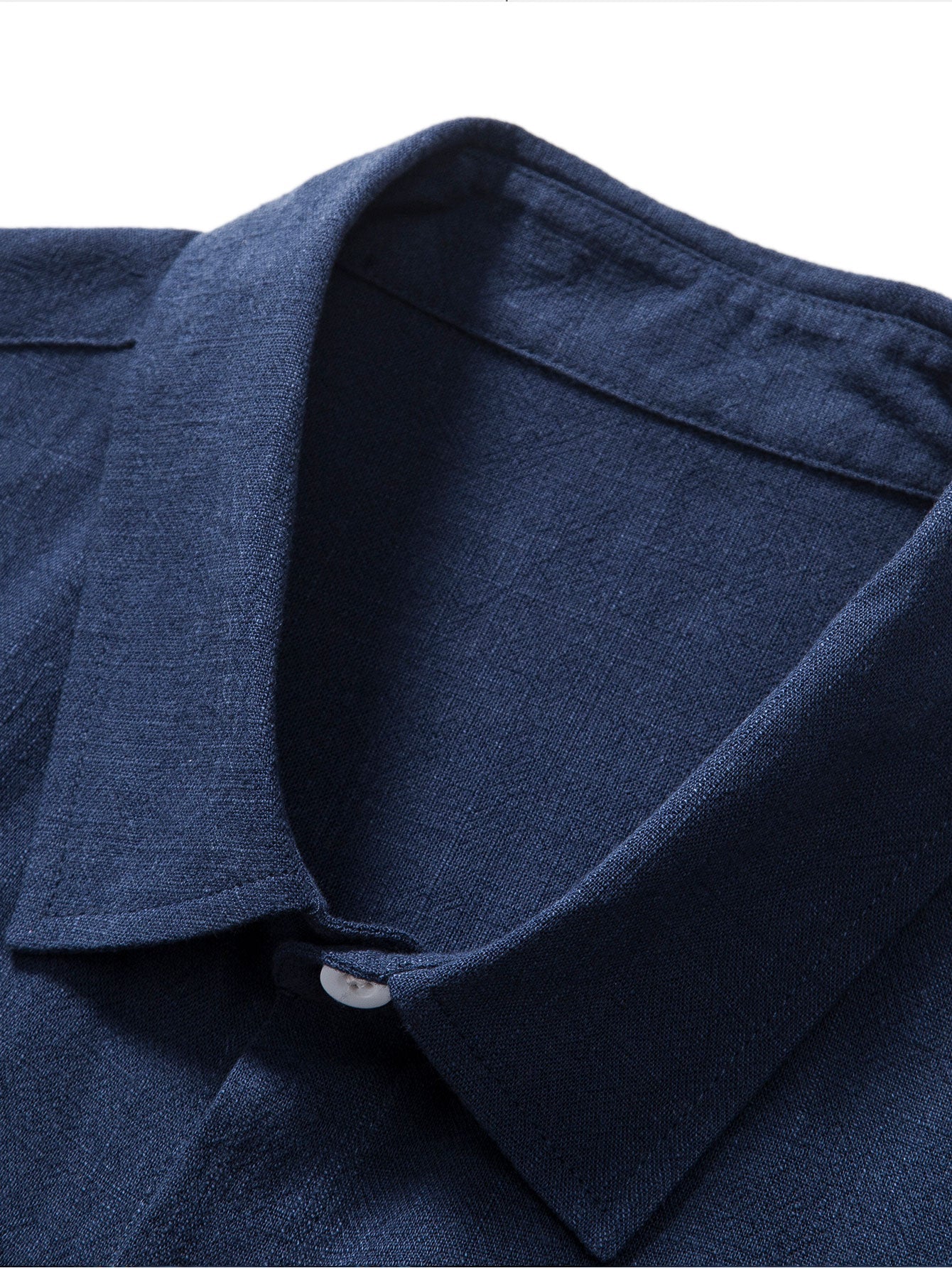 Linnen Rayon Mix Knop-Up Shirt