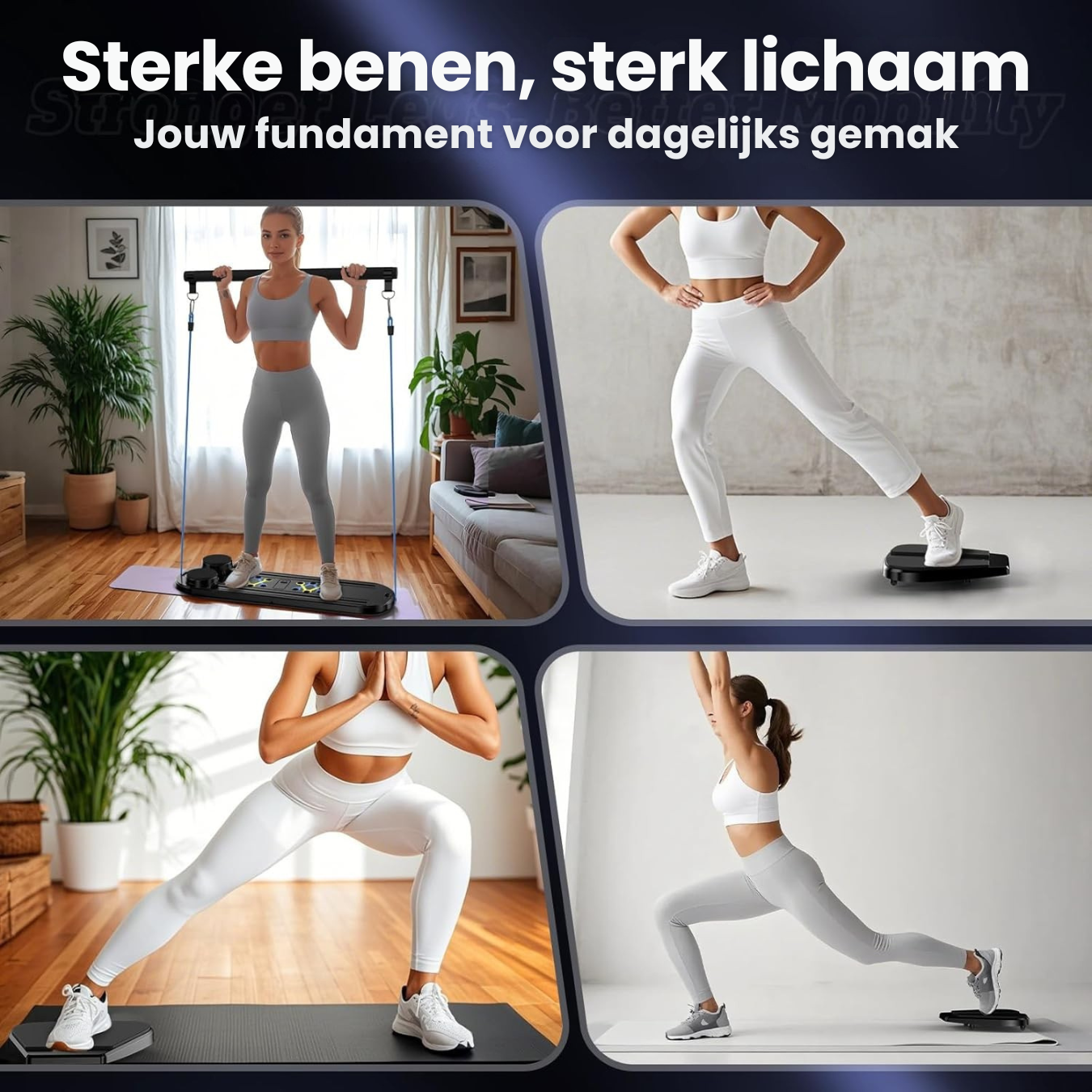 Draagbaar Pilates board voor thuis workouts – multifunctioneel fitnessbord voor core stability en krachttraining