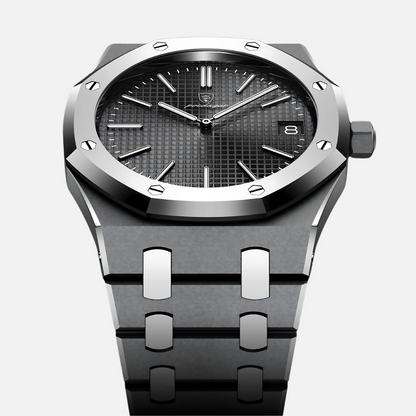 KingRoyal Luxe Herenhorloge - Zwaar RVS Horloge met Achthoekige Kast