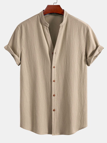 Gerimpelde textuur<tc>rood</tc> V-hals shirt &amp; kreuk textuur<tc>rood</tc> Rechte broek