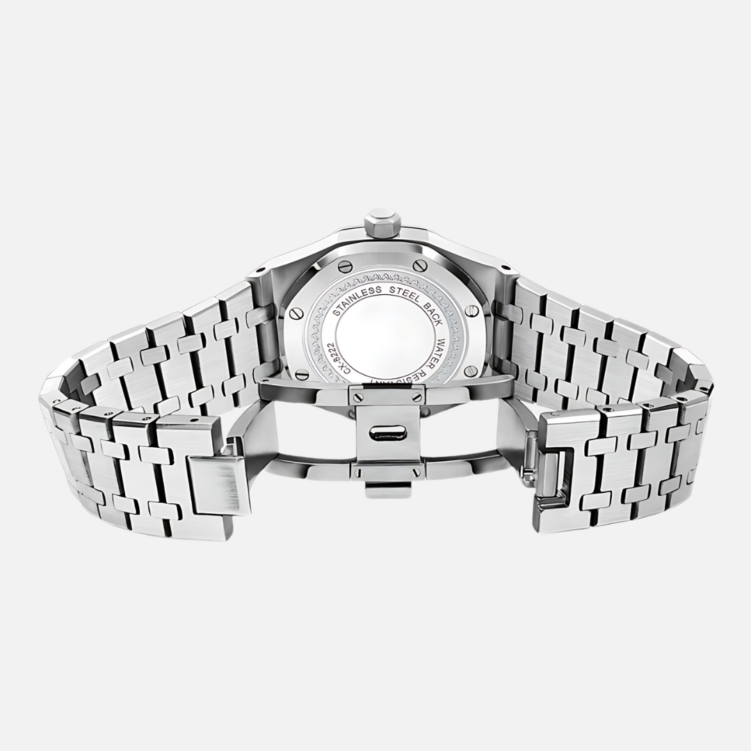 KingRoyal Luxe Herenhorloge - Zwaar RVS Horloge met Achthoekige Kast