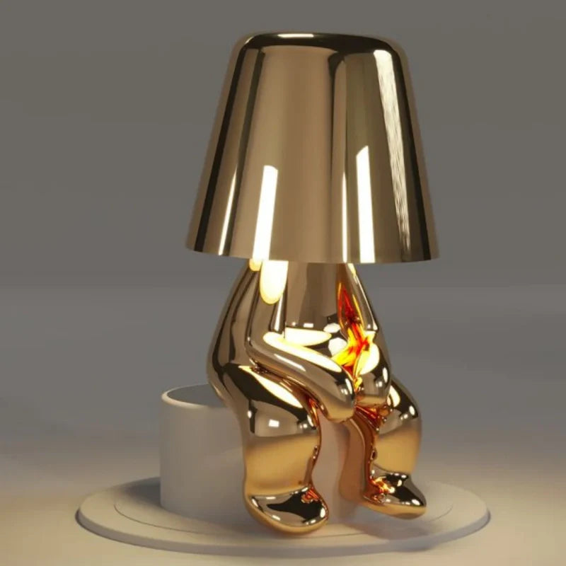 RayDudes™ Draadloze Tafellamp Goud - Unieke Touch Lamp 'Gouden Mannetjes'