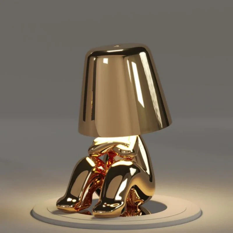 RayDudes™ Draadloze Tafellamp Goud - Unieke Touch Lamp 'Gouden Mannetjes'