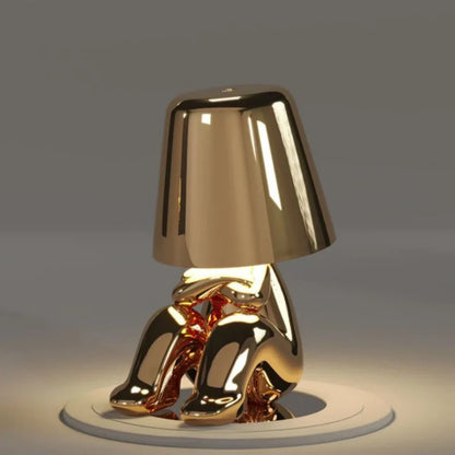 RayDudes™ Draadloze Tafellamp Goud - Unieke Touch Lamp 'Gouden Mannetjes'