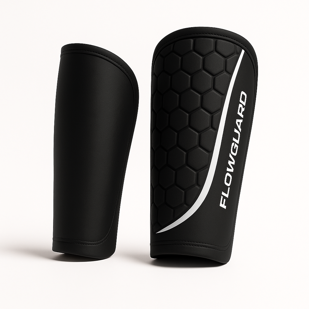 Zwarte gel ski scheenbeschermer – professionele bescherming tegen scheenpijn en kramp in skischoenen