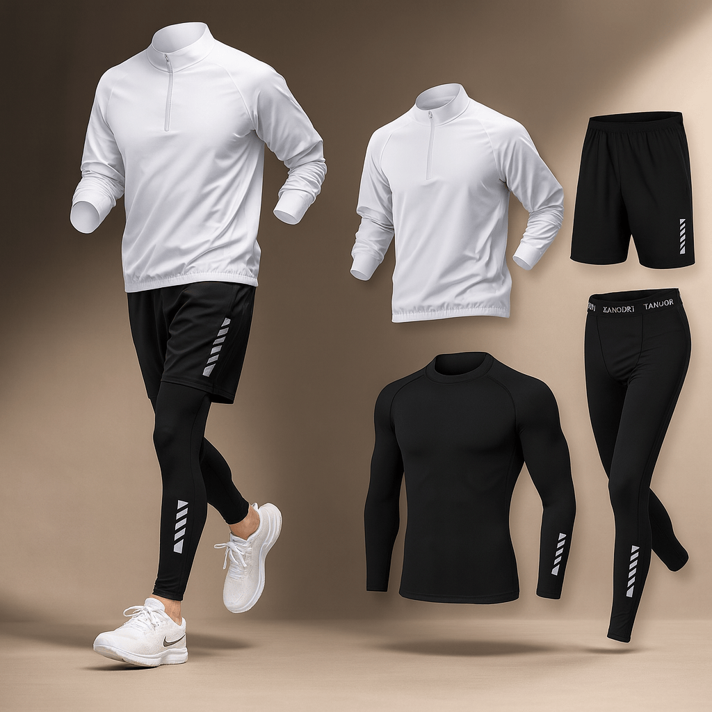 Vooraanzicht van de Birk performance jas voor heren in het zwart, met reflecterende details duidelijk zichtbaar.