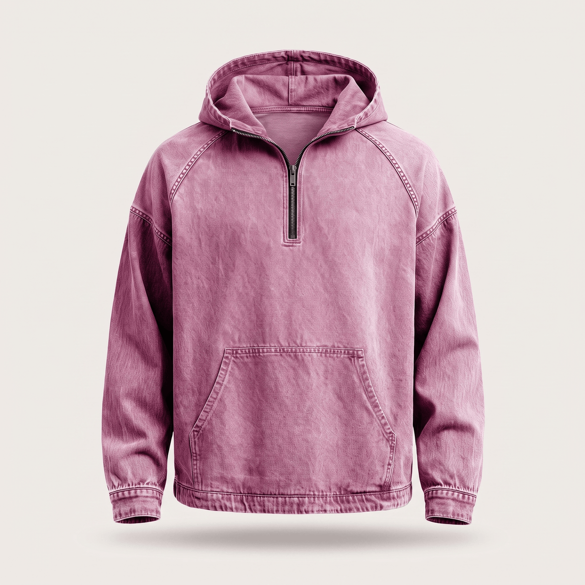 De Dion hoodie in navy blauw, hangend aan een hanger, met nadruk op de schone lijnen en vorm.