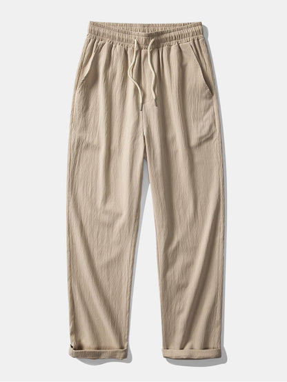 Textured Contrast Cuban Shirt & Straight Leg Pants