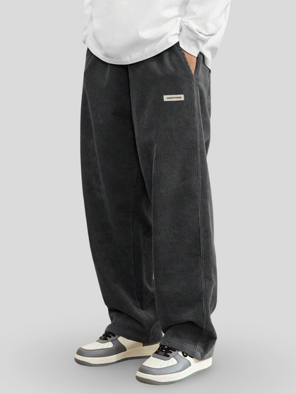 Lucas | Wijde Ribfluweel Broek