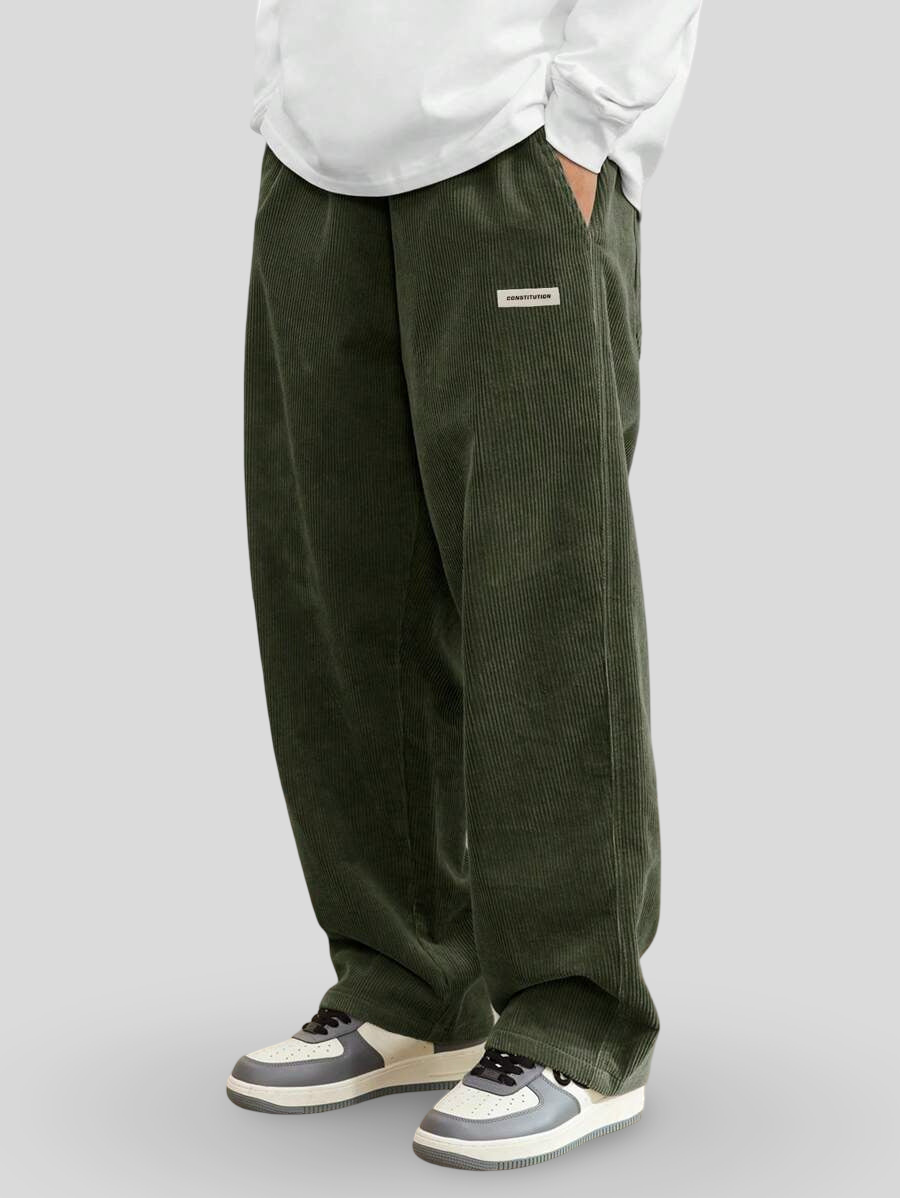 Lucas | Wijde Ribfluweel Broek