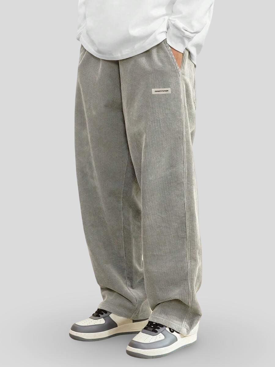 Lucas | Wijde Ribfluweel Broek