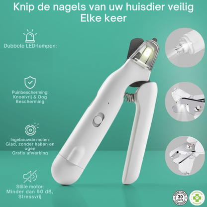 De SafePaw Nagelknipper Hond & Kat - Veilige Elektrische Nagelvijl met LED