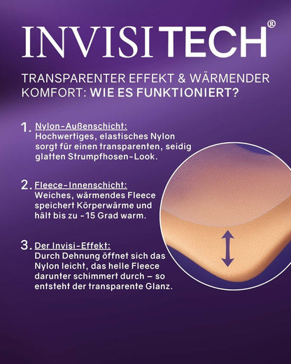 InvisiTights™ Thermo Panty - Fleece Gevoerde Panty met Transparant Effect (Nep Huid)