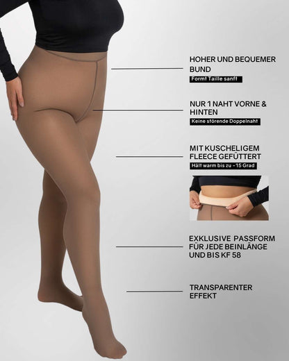 InvisiTights™ Thermo Panty - Fleece Gevoerde Panty met Transparant Effect (Nep Huid)