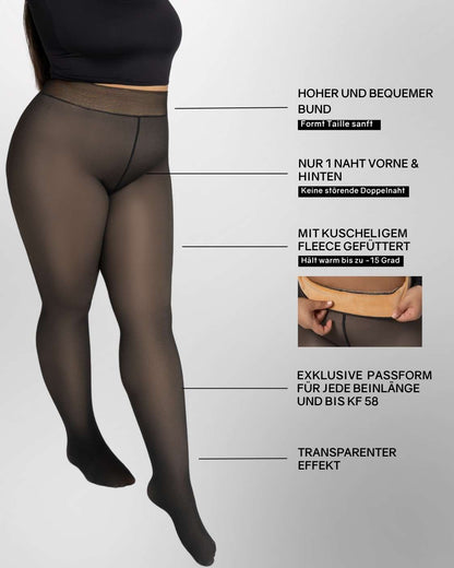 InvisiTights™ Thermo Panty - Fleece Gevoerde Panty met Transparant Effect (Nep Huid)