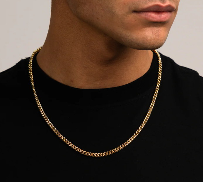 Gouden Cuban Link Ketting Heren - Stoere Schakelketting RVS