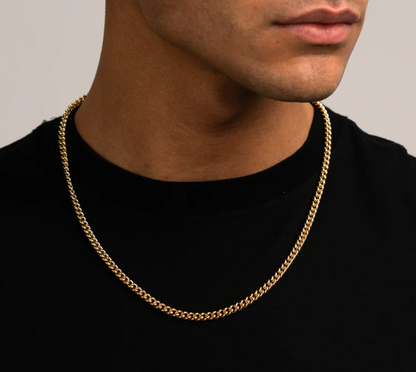 Gouden Cuban Link Ketting Heren - Stoere Schakelketting RVS