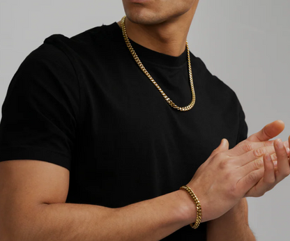 Gouden Cuban Link Ketting Heren - Stoere Schakelketting RVS