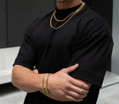 Gouden Cuban Link Ketting Heren - Stoere Schakelketting RVS