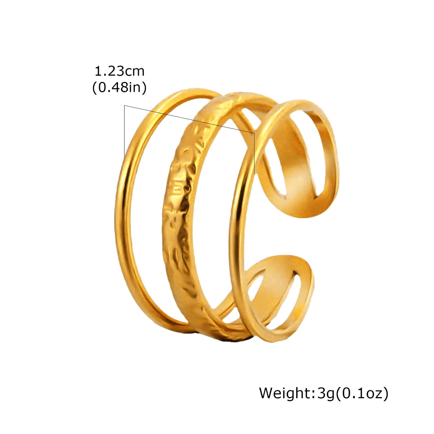 3-Delige Ring Goud - Stapelbare Ringen Dames (Stacking Rings)