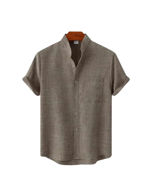 Venice linnen shirt met korte mouwen