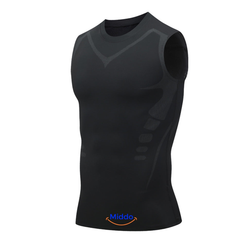 Corrigerend powervest voor mannen met spier effect - onzichtbare body shaper voor sixpack en bredere borstkas