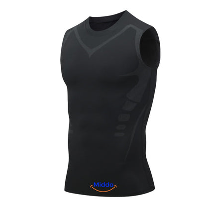 Corrigerend powervest voor mannen met spier effect - onzichtbare body shaper voor sixpack en bredere borstkas