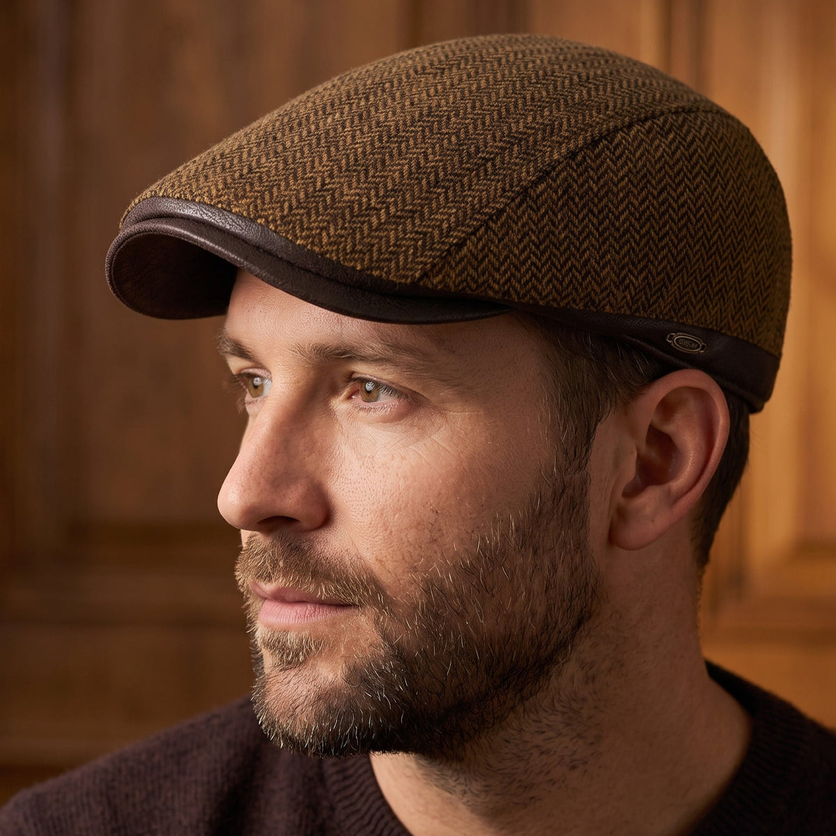 Caspar heren Ivy Cap in grijs, gedragen door een man, toont de comfortabele pasvorm en tijdloze elegantie.