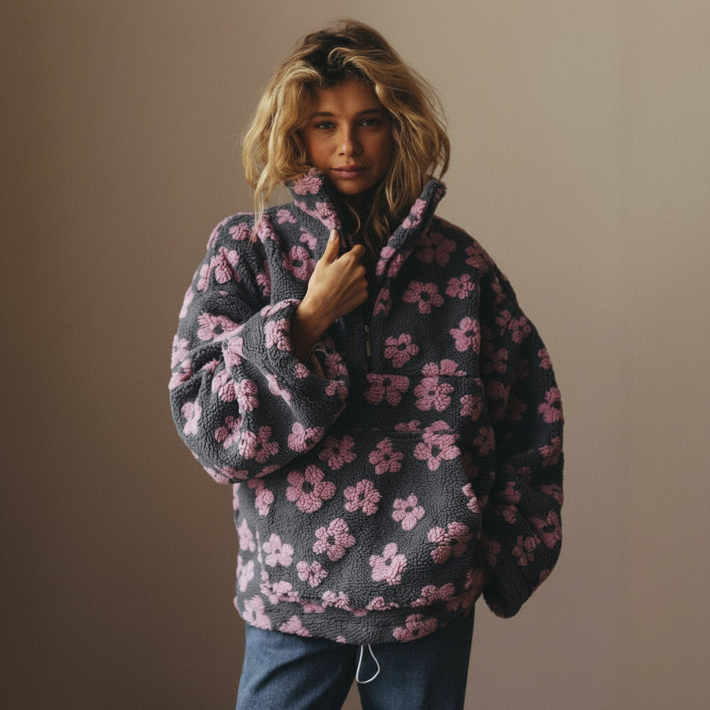 Fleur | Floral Teddy Fleece