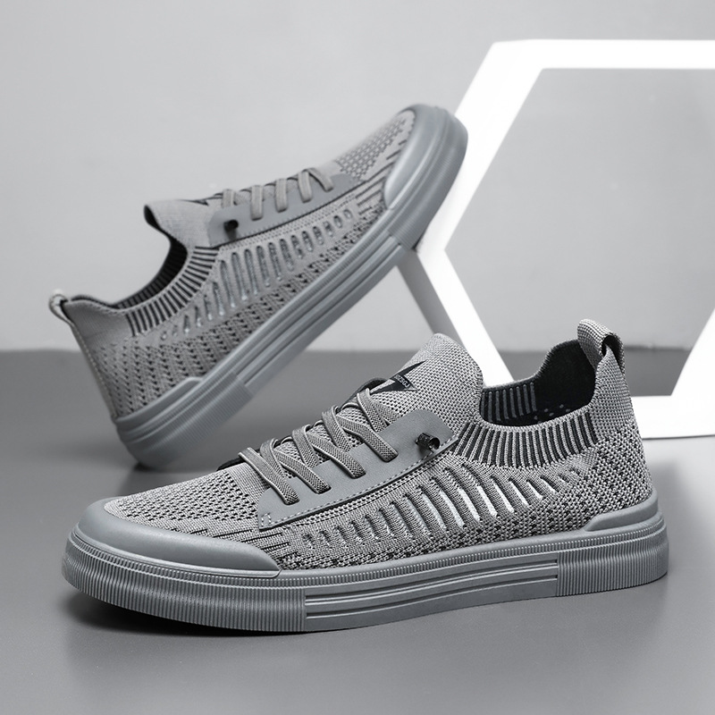 Cas premium sneakers in grijs, zijaanzicht, met de kenmerkende gedempte zool