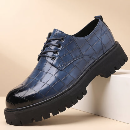 Close-up van de ergonomisch gedempte zool van de leren derbyschoenen, voor optimaal loopcomfort.