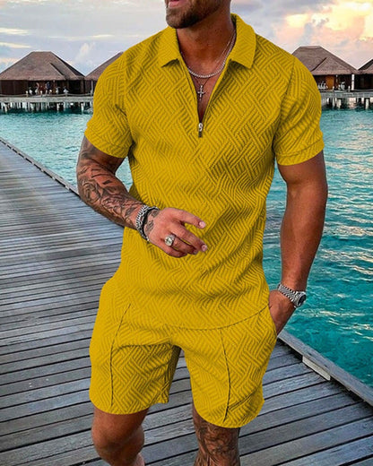 Overzicht van de beschikbare kleuren van de Enzo heren kleding set, netjes gerangschikt.