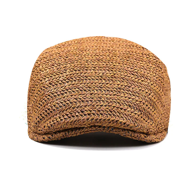Detailopname van de gesp op de achterkant van de Silas flatcap, met de riem netjes vastgemaakt.