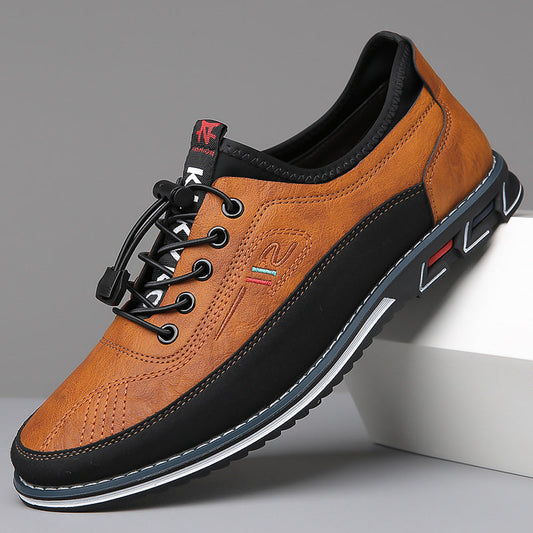 Jorn klassieke leren Oxfordschoenen in karamelkleur, frontaal gezien, met focus op de ambachtelijke afwerking.