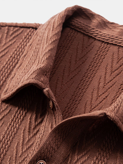 Gebreide Geometrische Jacquard Polo