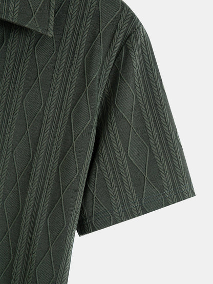 Gebreide Geometrische Ruit Jacquard Polo