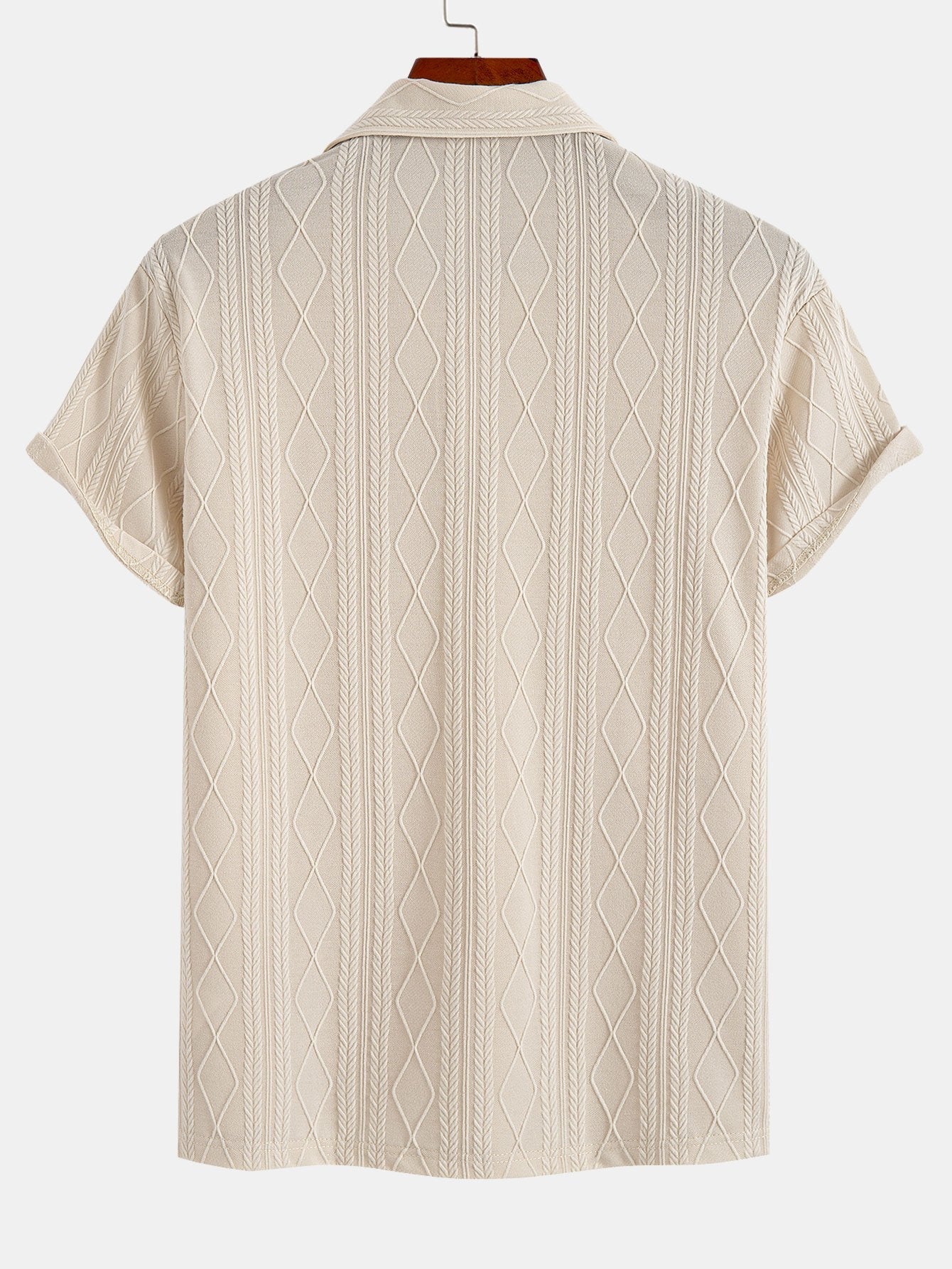Gebreide Geometrische Ruit Jacquard Polo