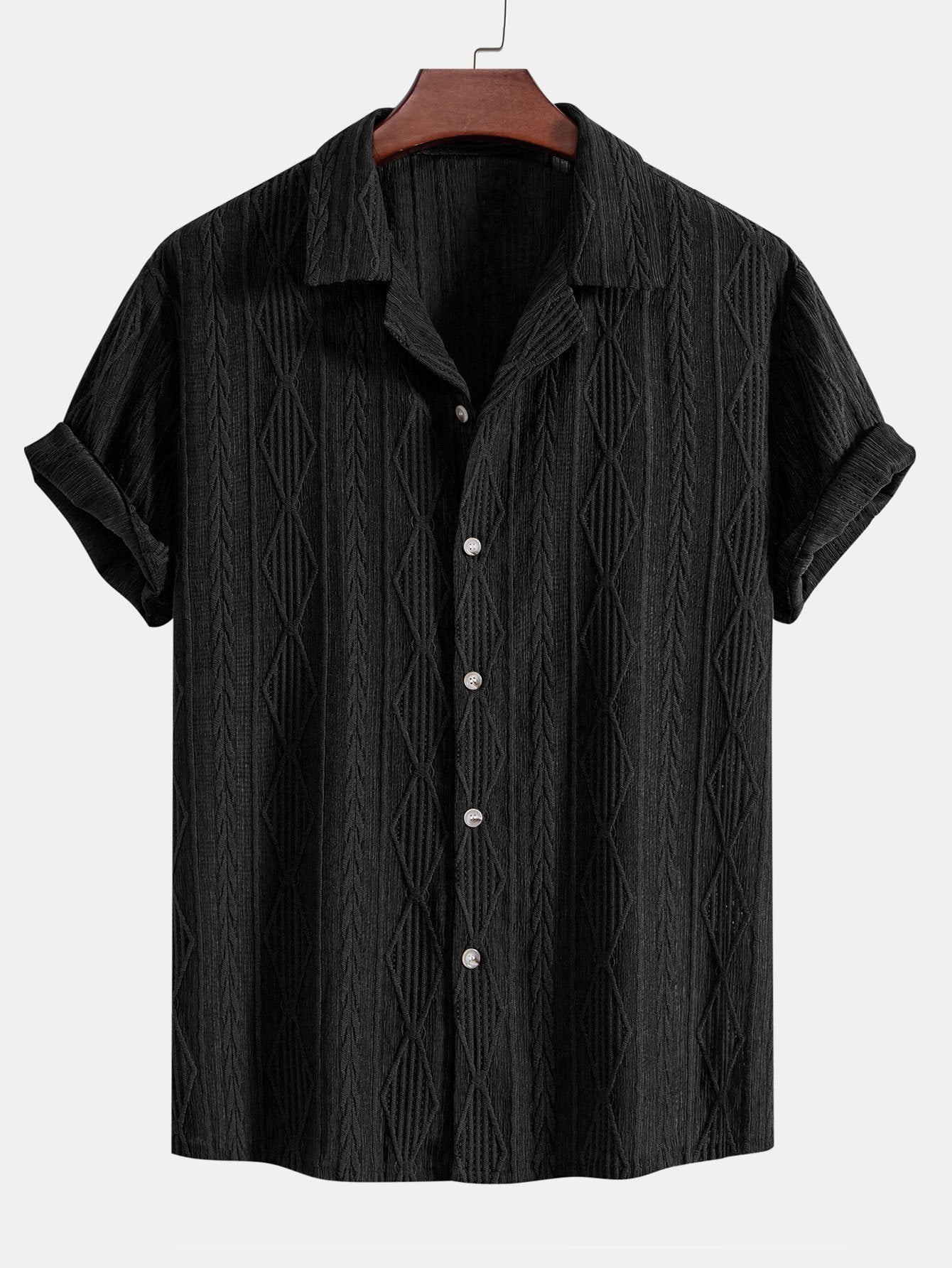 Geometrisch Jacquard Cubaanse Shirt