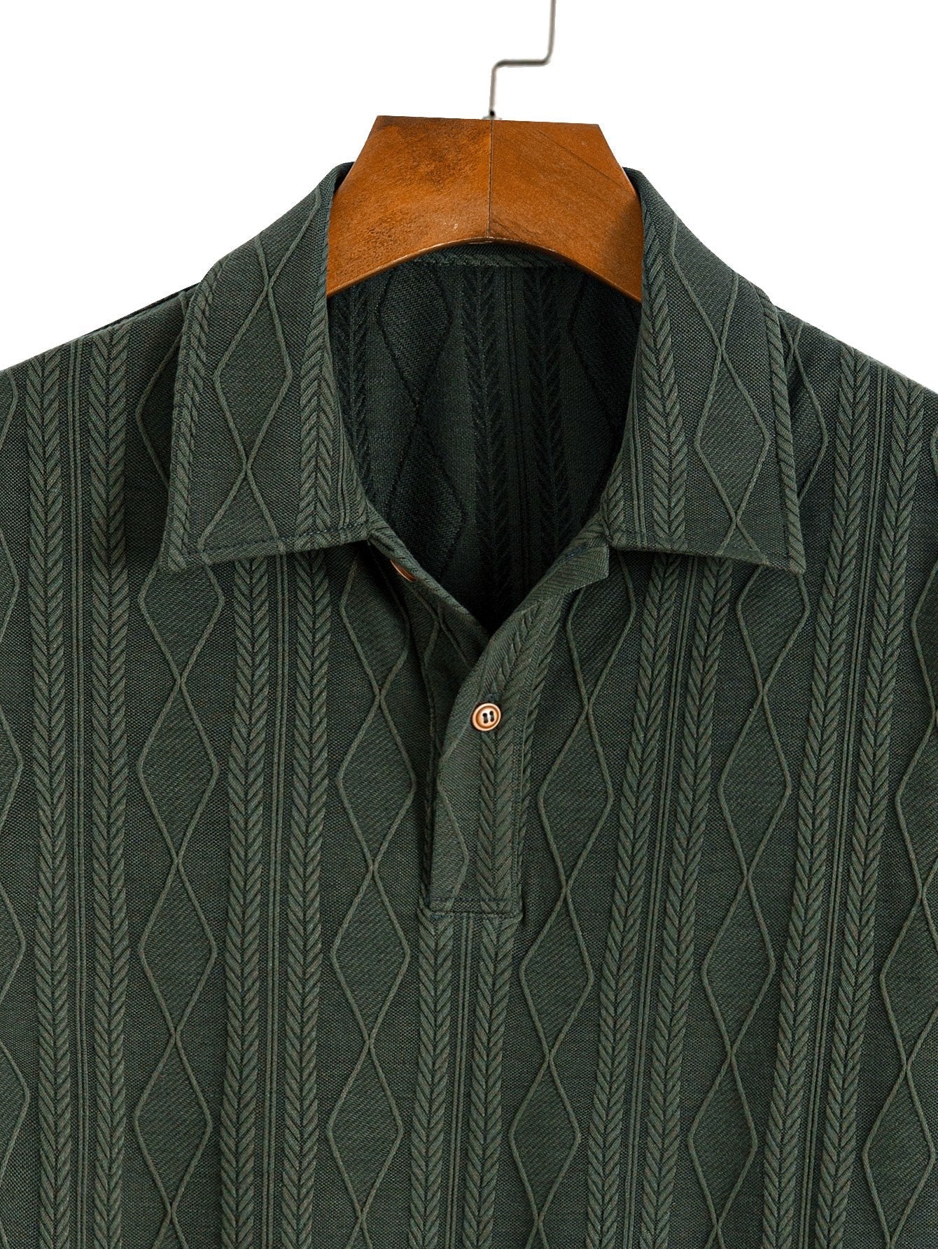 Gebreide Geometrische Ruit Jacquard Polo